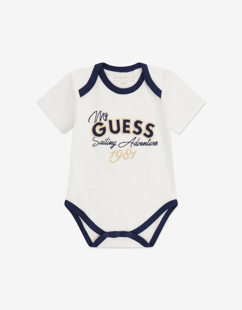 Baby Striped Bodysuit Set in Navy
