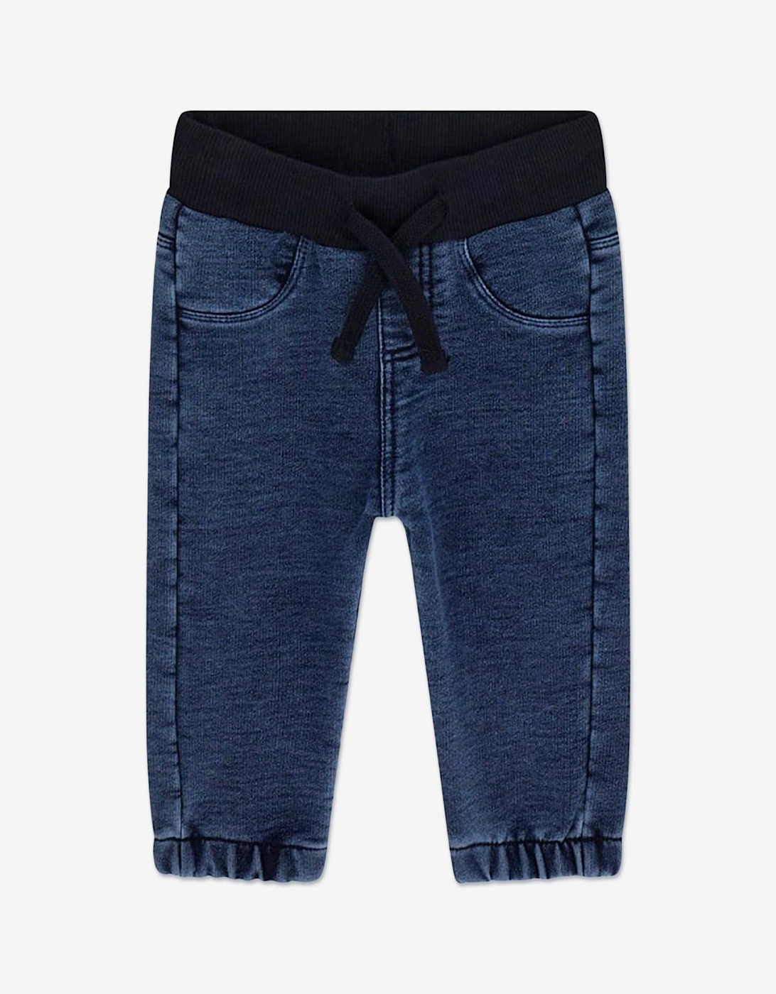 Baby Boys Top and Denim Pants Set in White