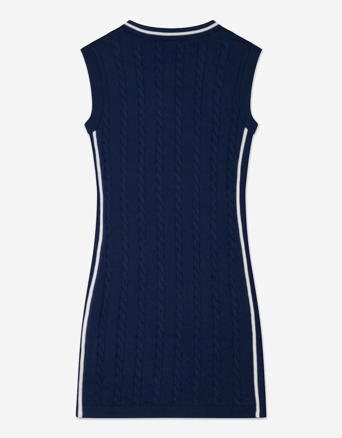 Girls Sleeveless Knitted Dress in Navy