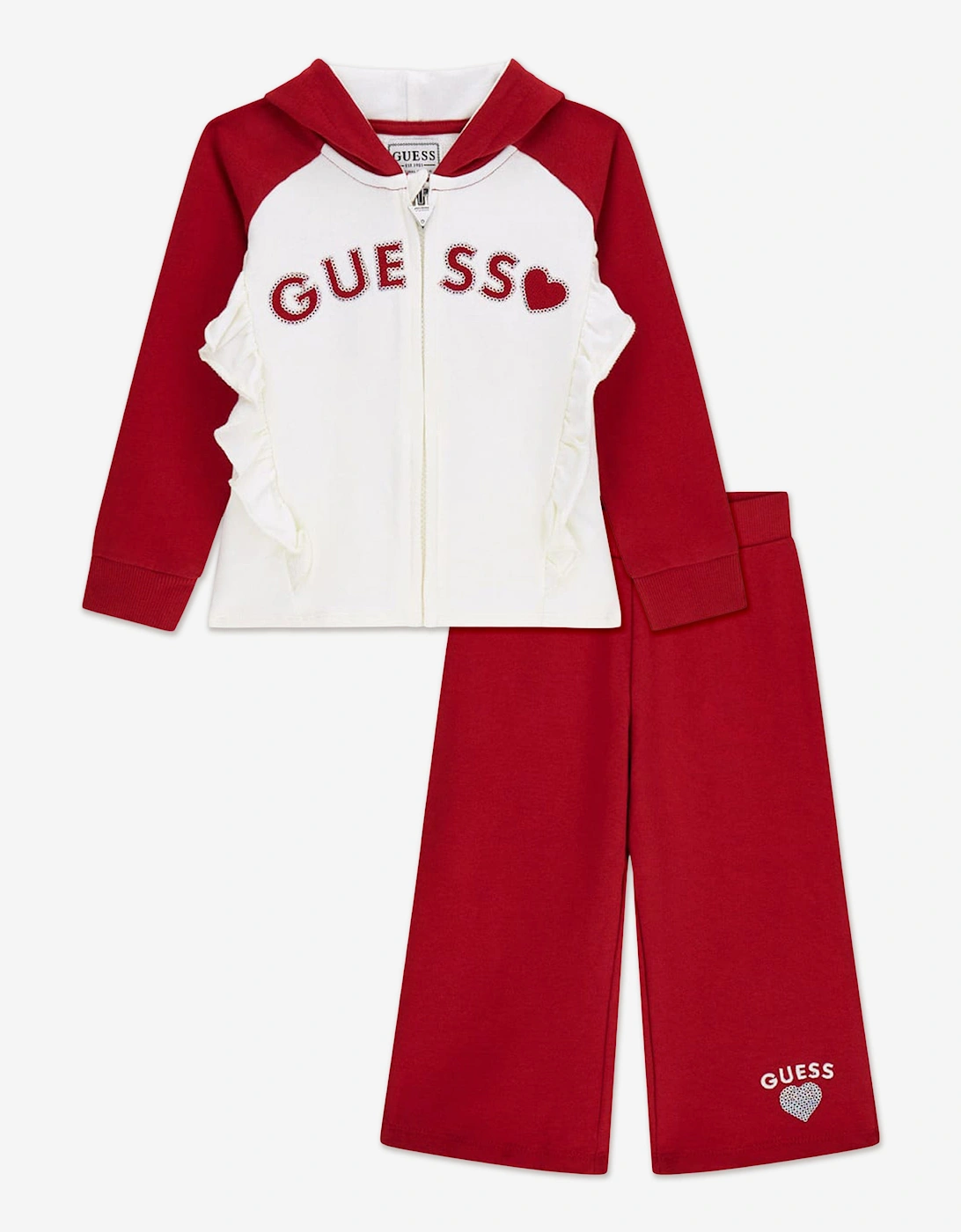 Girls Logo Tracksuit in Red, 5 of 4