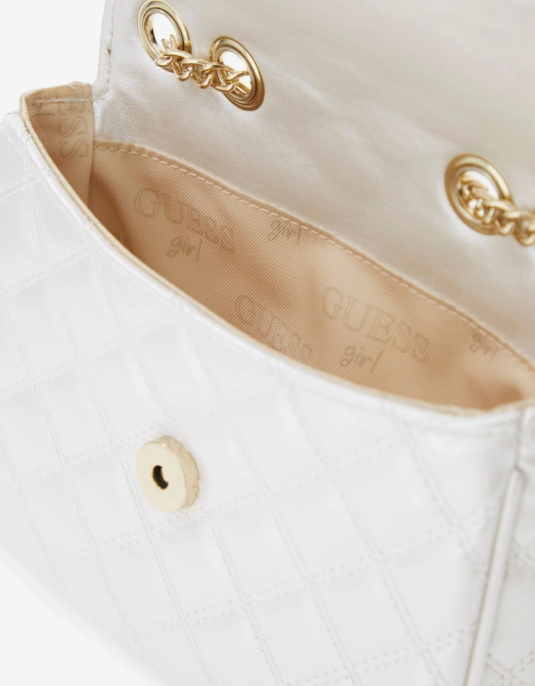 Girls Convertible Bag with Coin Wallet in Ivory (20cm)