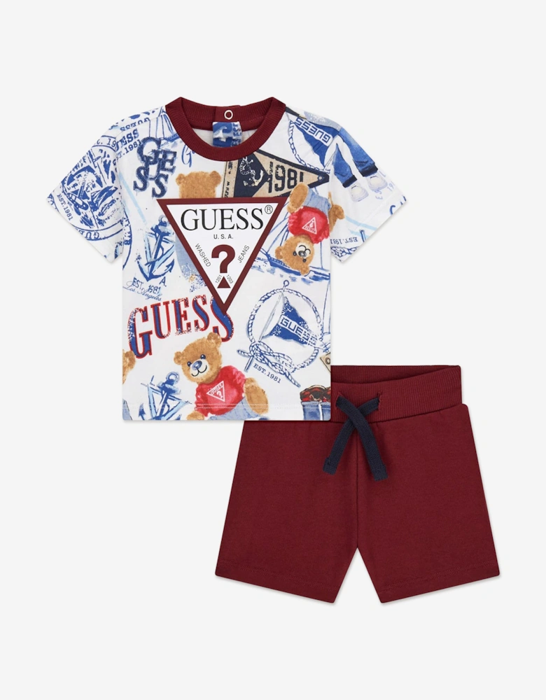 Baby Boys T-Shirt and Shorts Set in Red
