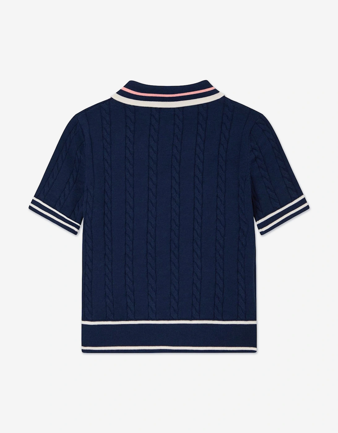 Girls Short Sleeve Cardigan in Navy