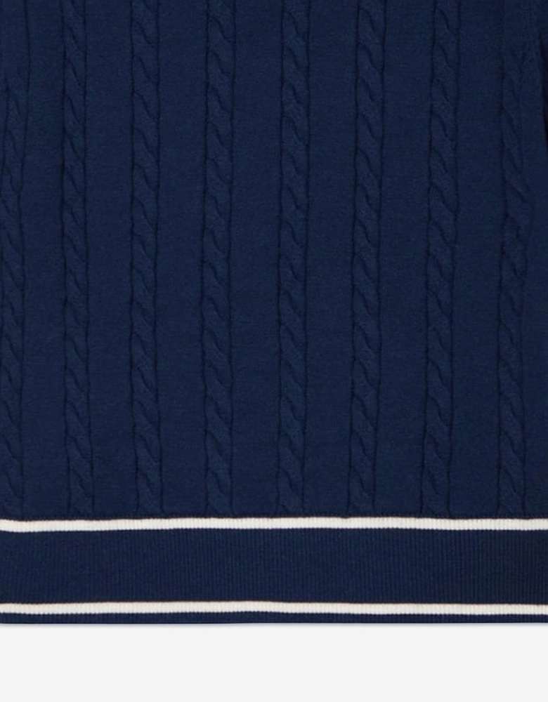 Girls Short Sleeve Cardigan in Navy