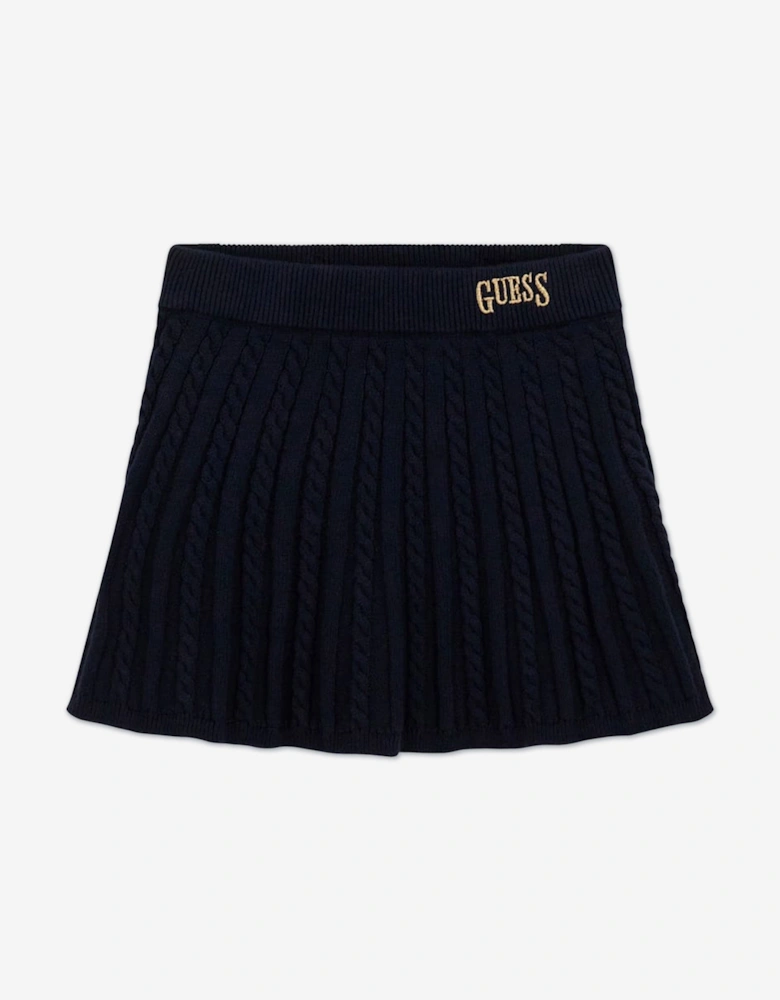 Girls Sweater Top and Skirt Set in Navy