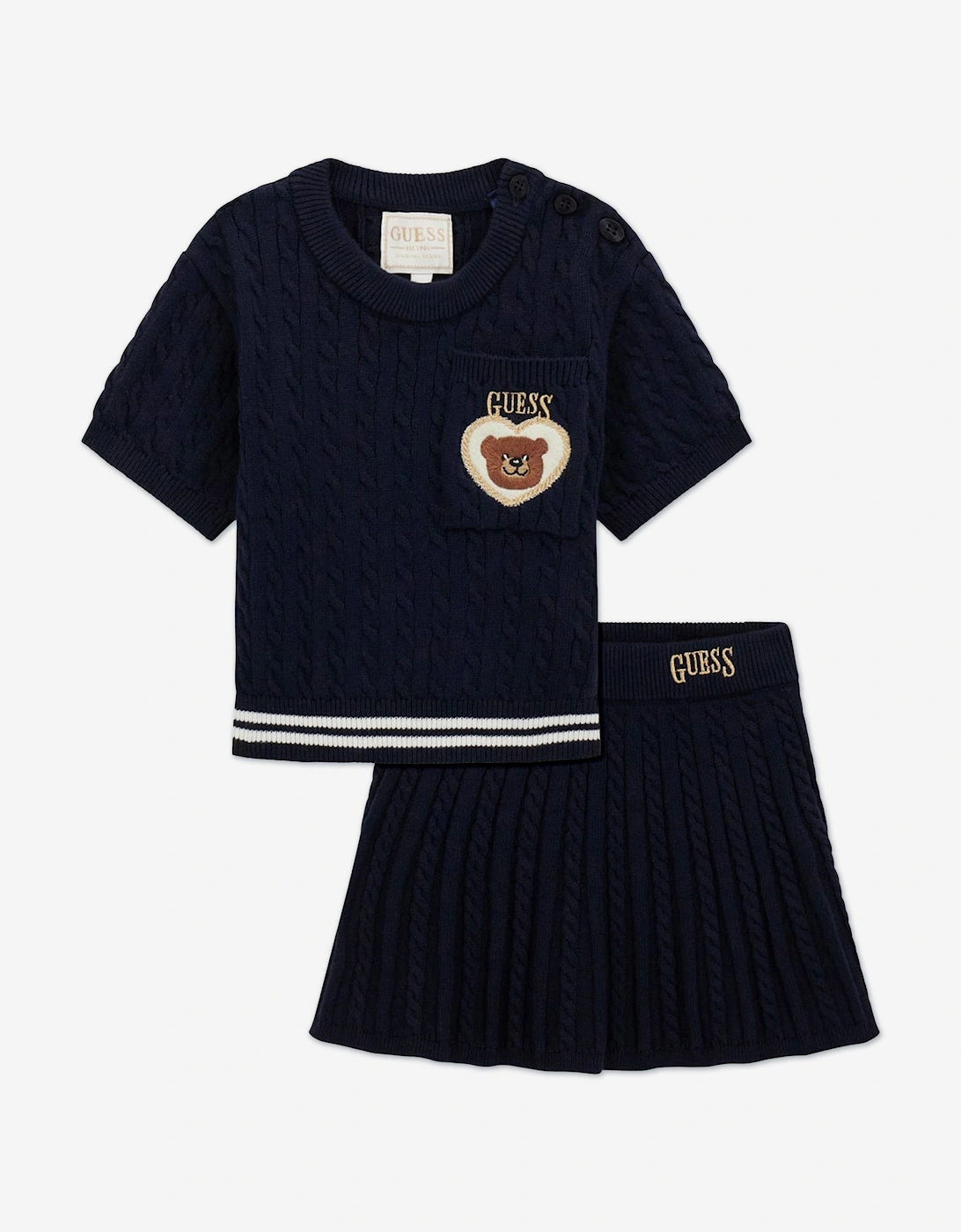 Girls Sweater Top and Skirt Set in Navy, 5 of 4