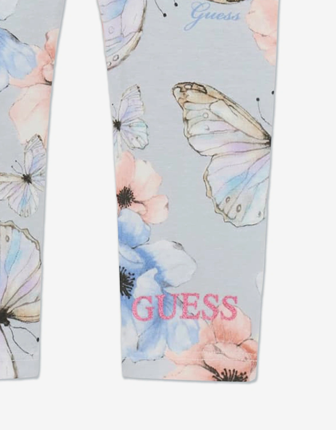 Girls Butterfly Collage Leggings in Blue