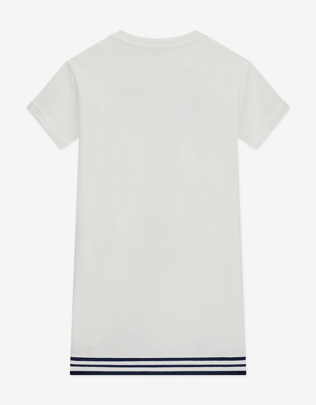 Girls Bear Sweater Dress in White