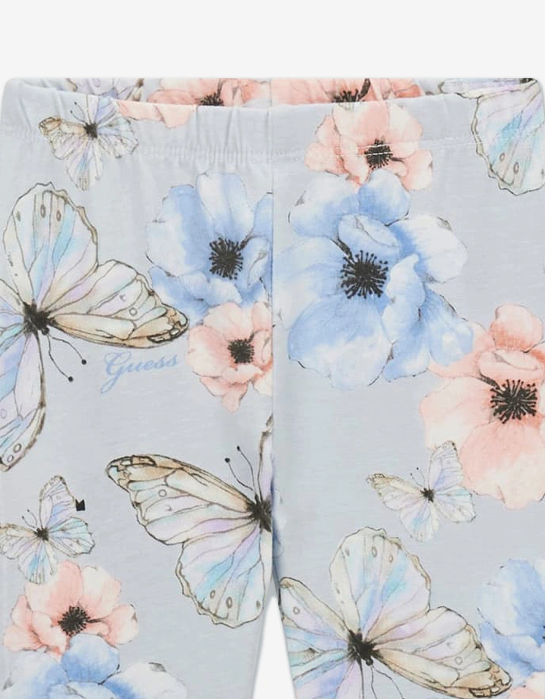 Girls Butterfly Collage Leggings in Blue