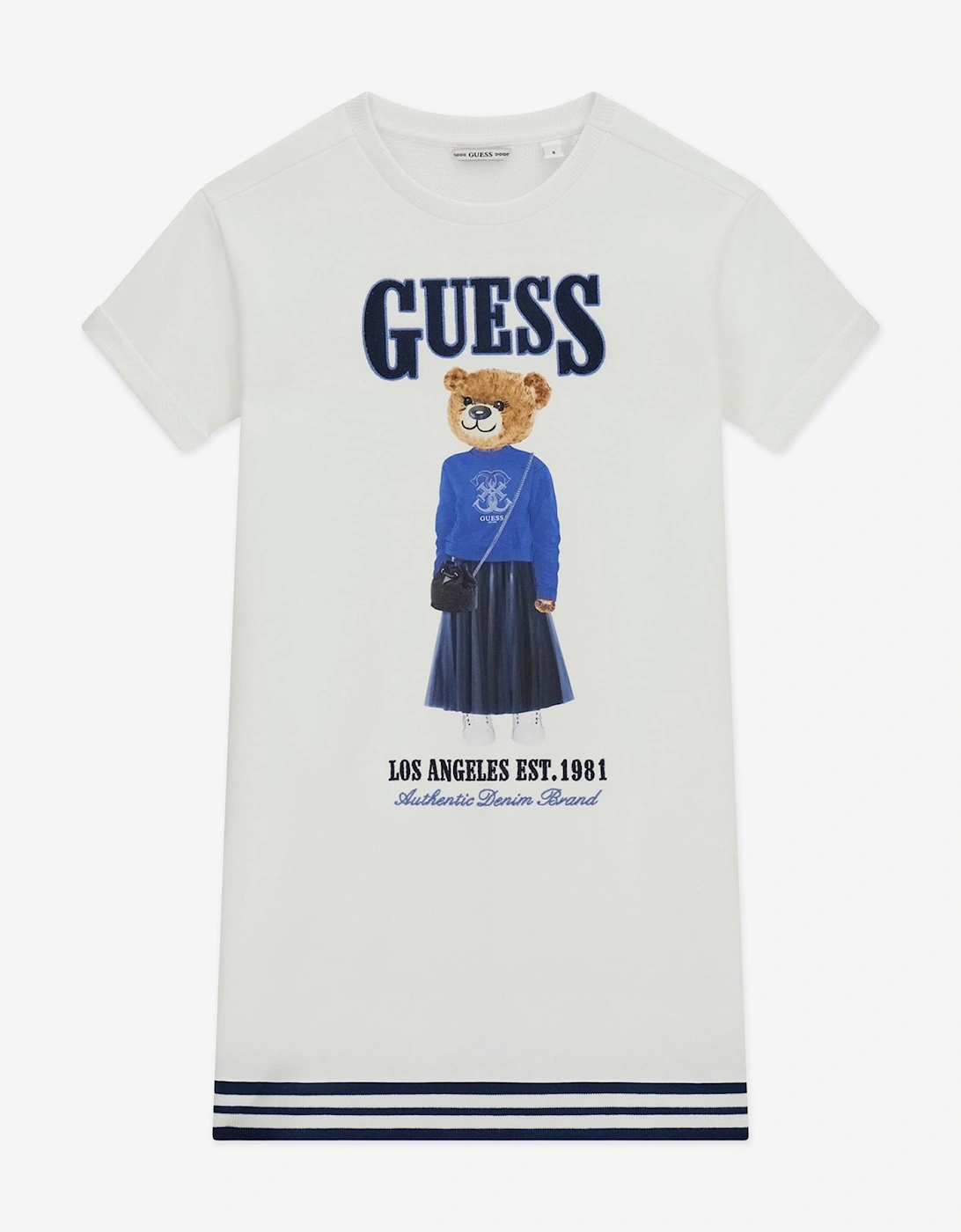 Girls Bear Sweater Dress in White, 5 of 4