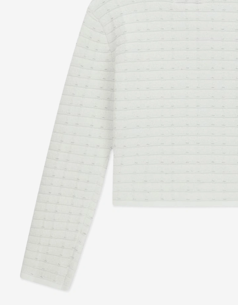 Girls Tweed Cardigan in White