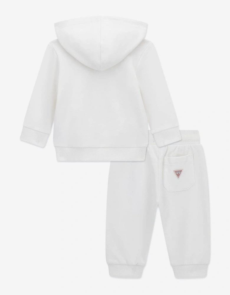Baby Boys Racing Bear Tracksuit in White