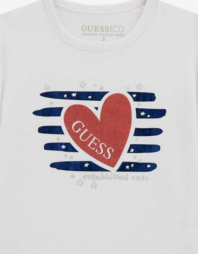 Girls Heart Logo T-Shirt in White