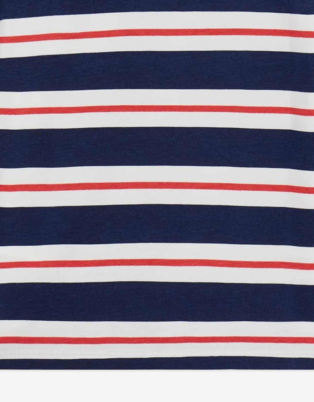 Girls Striped Logo T-Shirt in Navy