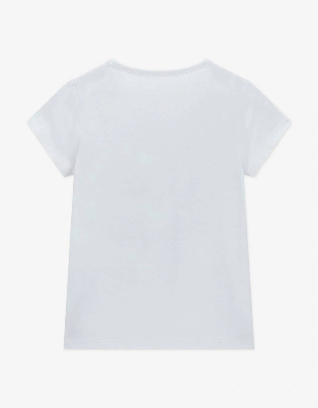 Girls Bear Print T-Shirt in White