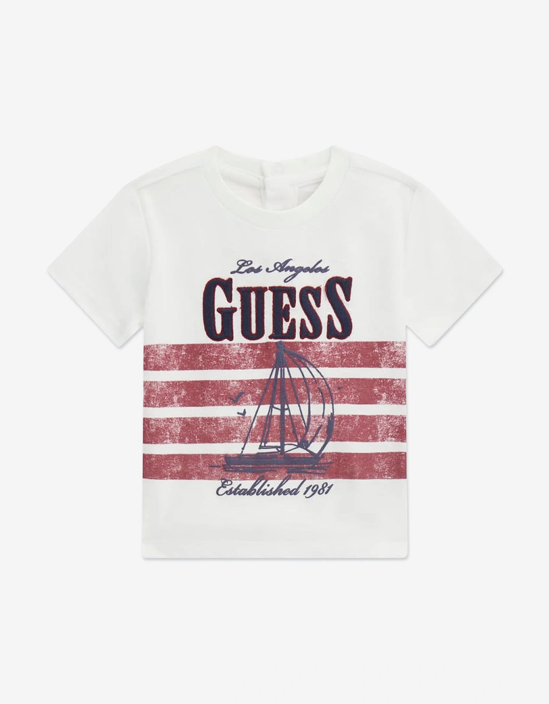 Baby Boys T-Shirt and Denim Shorts Set in White