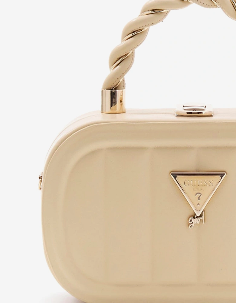 Girls Hard Case Handbag in Beige (19.5cm)