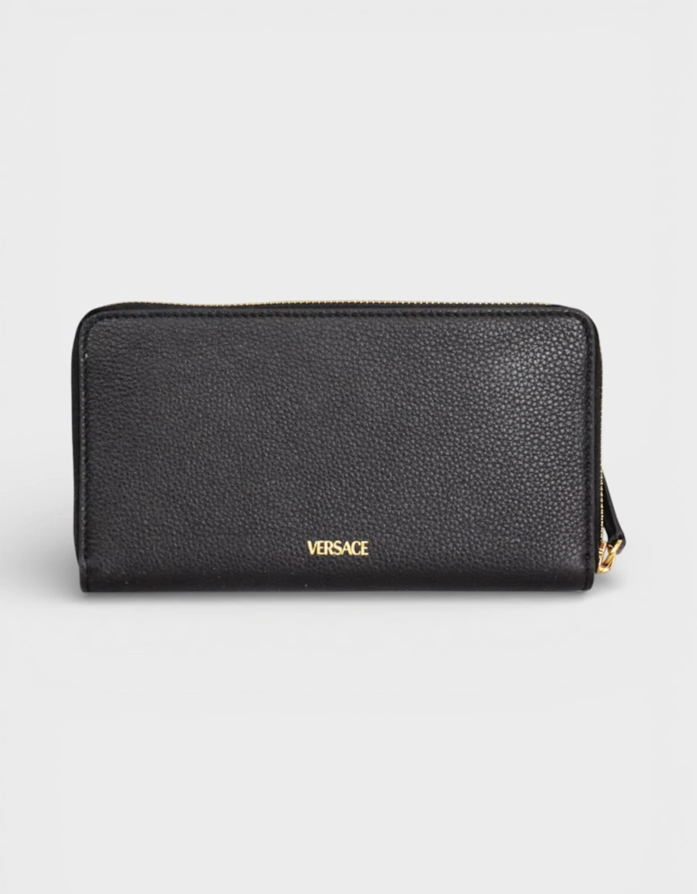 Virtus Black Leather Long Wallet