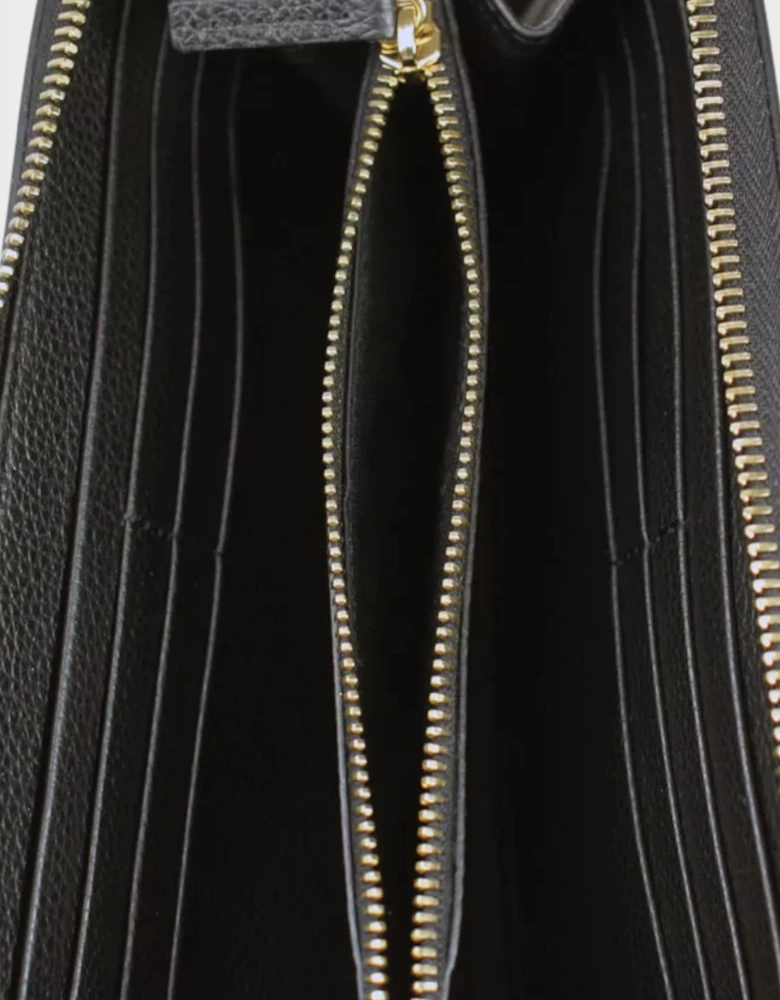 Virtus Black Leather Long Wallet
