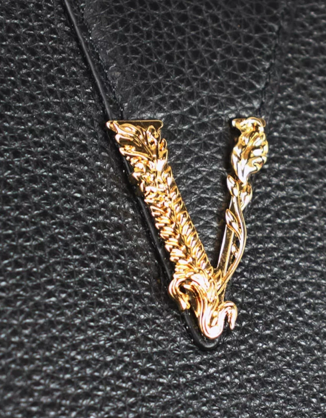 Virtus Black Leather Long Wallet