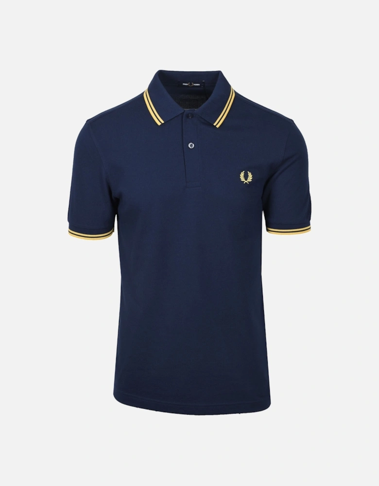 TWIN TIPPED POLO TENNIS BLUE/LEMON BARLEY