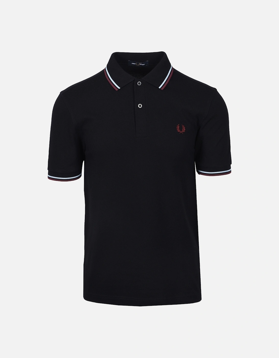 TWIN TIPPED POLO BLACK/BABY BLUE/OXBLOOD, 4 of 3