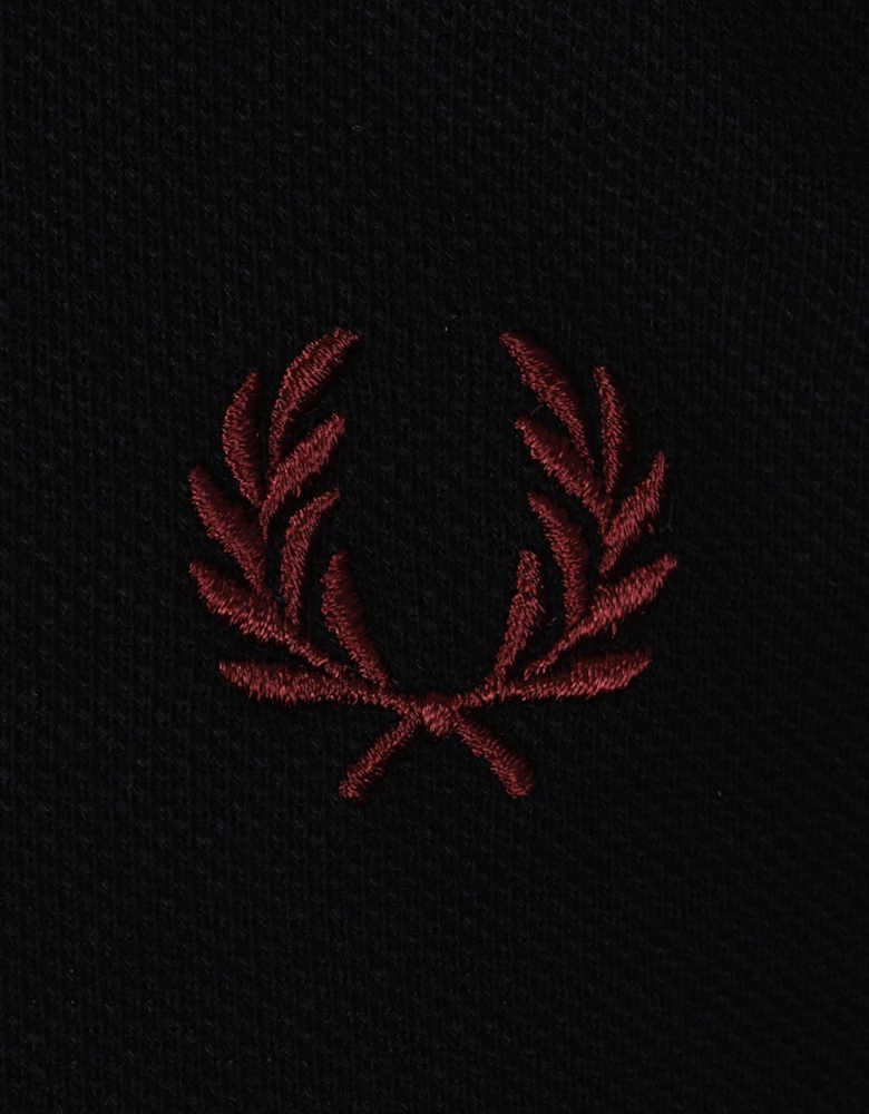 TWIN TIPPED POLO BLACK/BABY BLUE/OXBLOOD