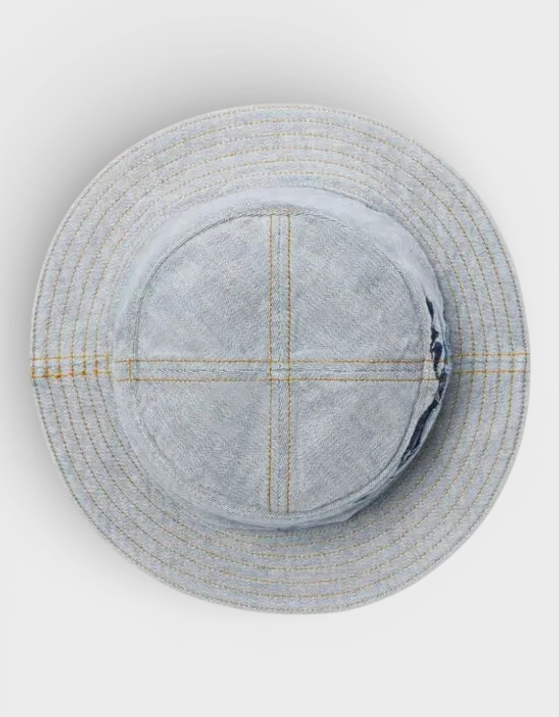 Logo Print Denim Bucket Hat Blue