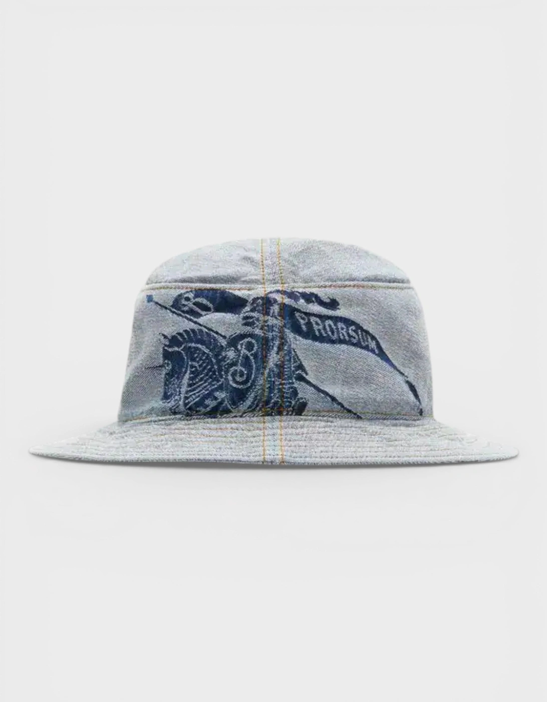 Logo Print Denim Bucket Hat Blue, 4 of 3