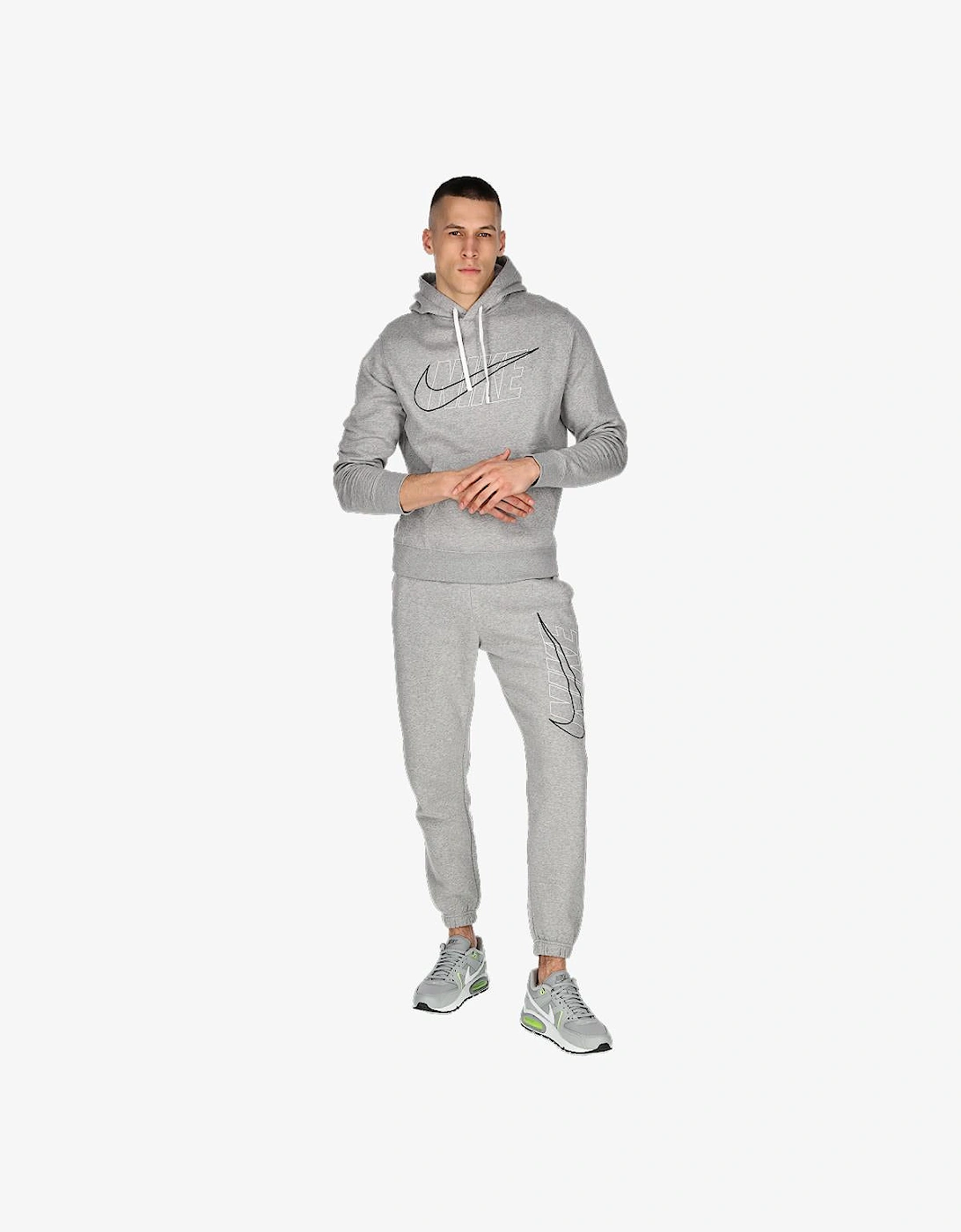 Nike Men's Nike Air Men's Sportswear Club Hooded Tracksuit Grey