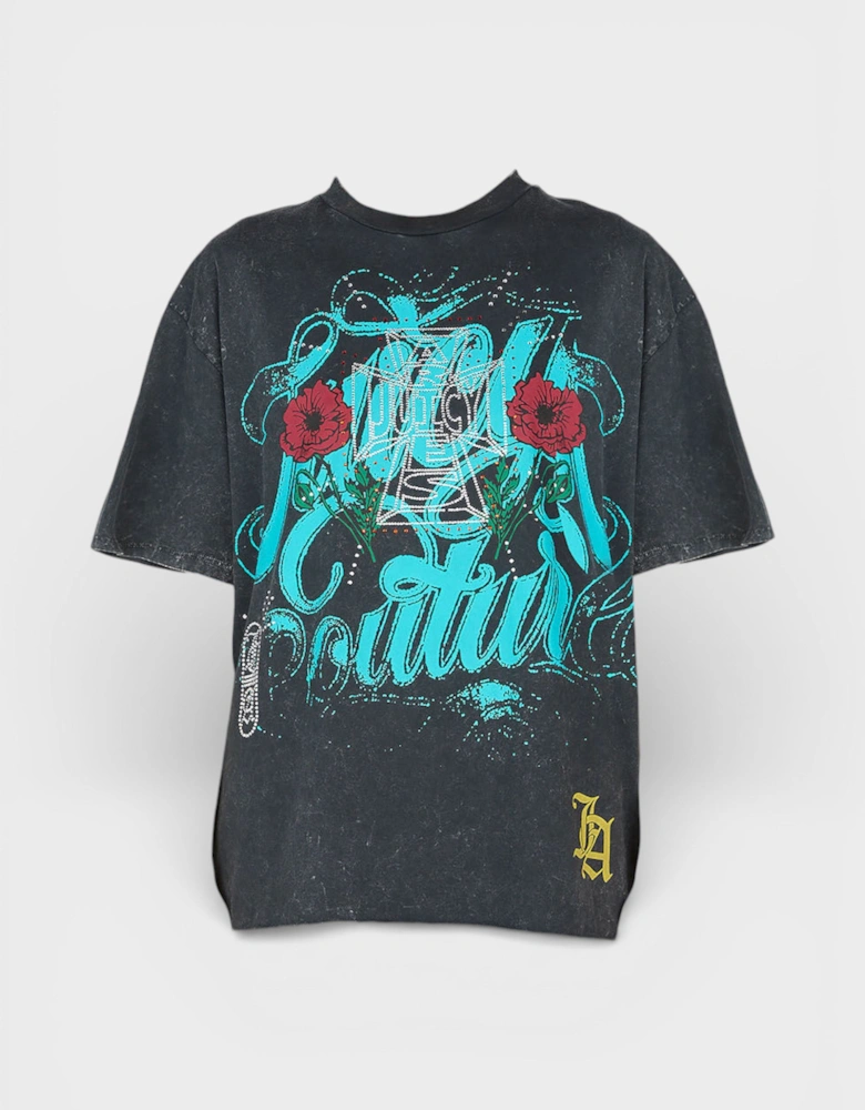 x Juicy Couture Juicy Loaded T-Shirt Stonewash Black