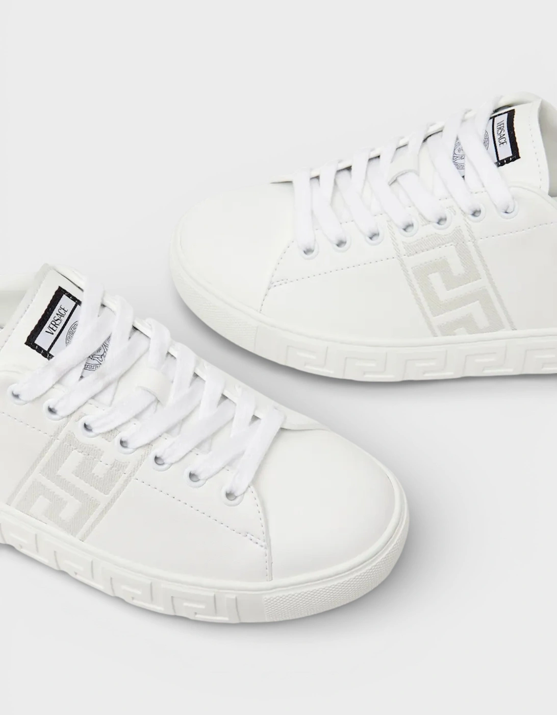Greca Pony-Effect Sneakers White