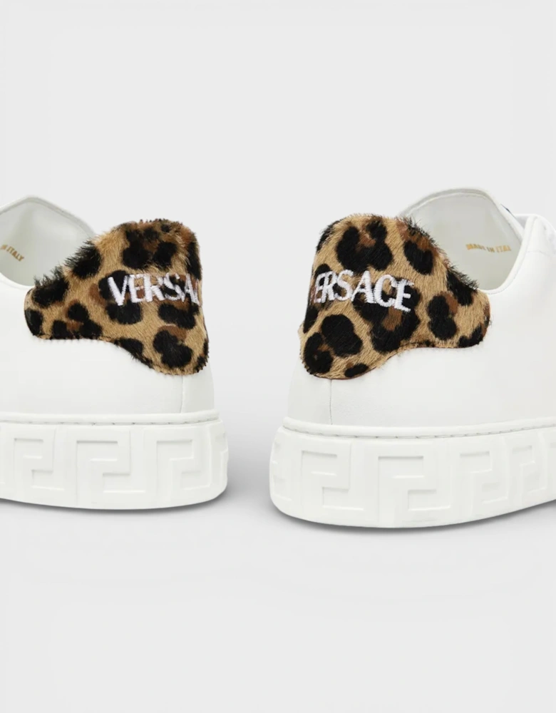 Greca Pony-Effect Sneakers White