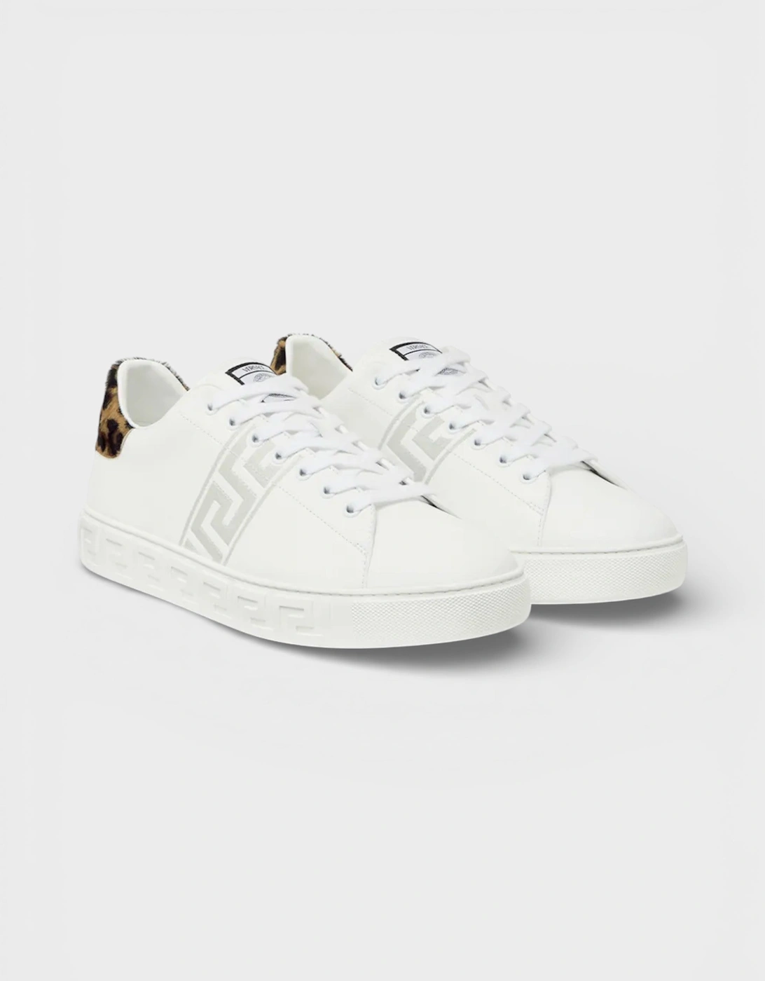 Greca Pony-Effect Sneakers White