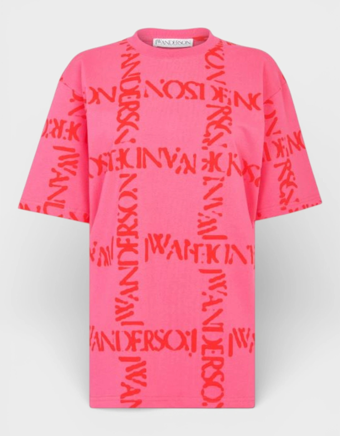 Oversized Logo Grid T-Shirt Fuchsia, 3 of 2