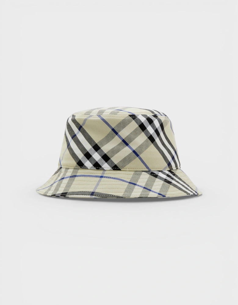 Check EKD Cotton Blend Bucket Hat Beige