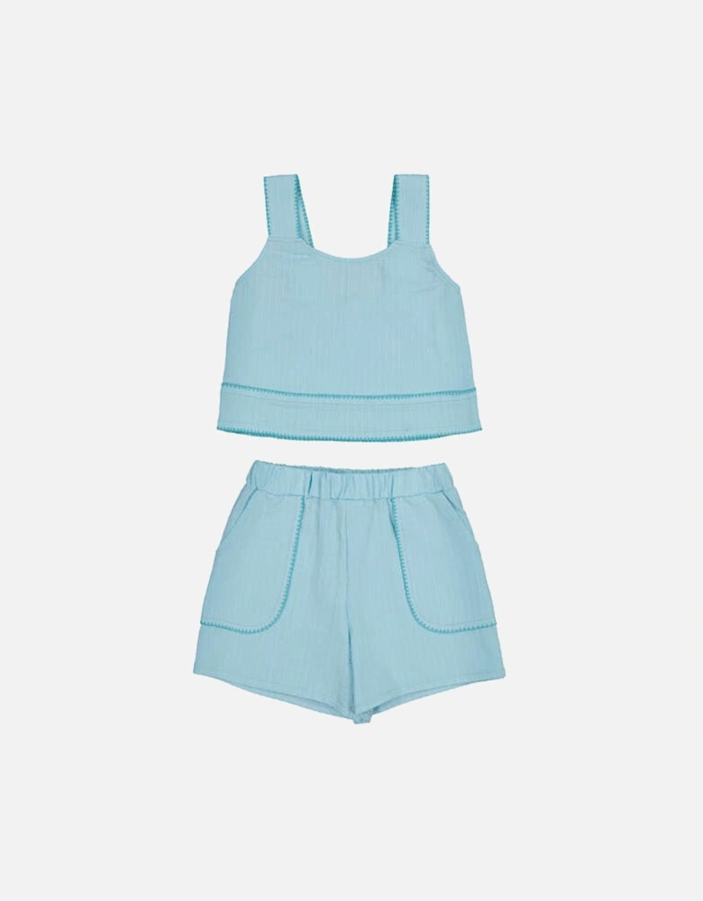 GIRL/TEEN AQUA SHELL SHORT SET 6.213