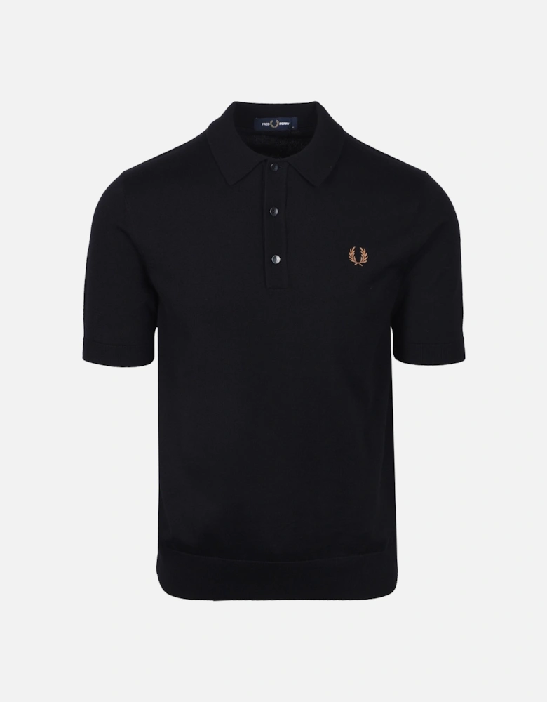 COTTON KNITTED SHIRT BLACK