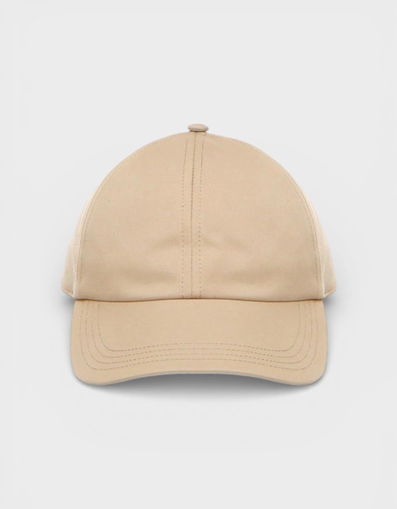Cotton Blend Baseball Cap Beige