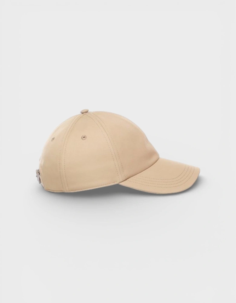 Cotton Blend Baseball Cap Beige