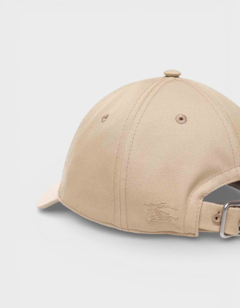 Cotton Blend Baseball Cap Beige