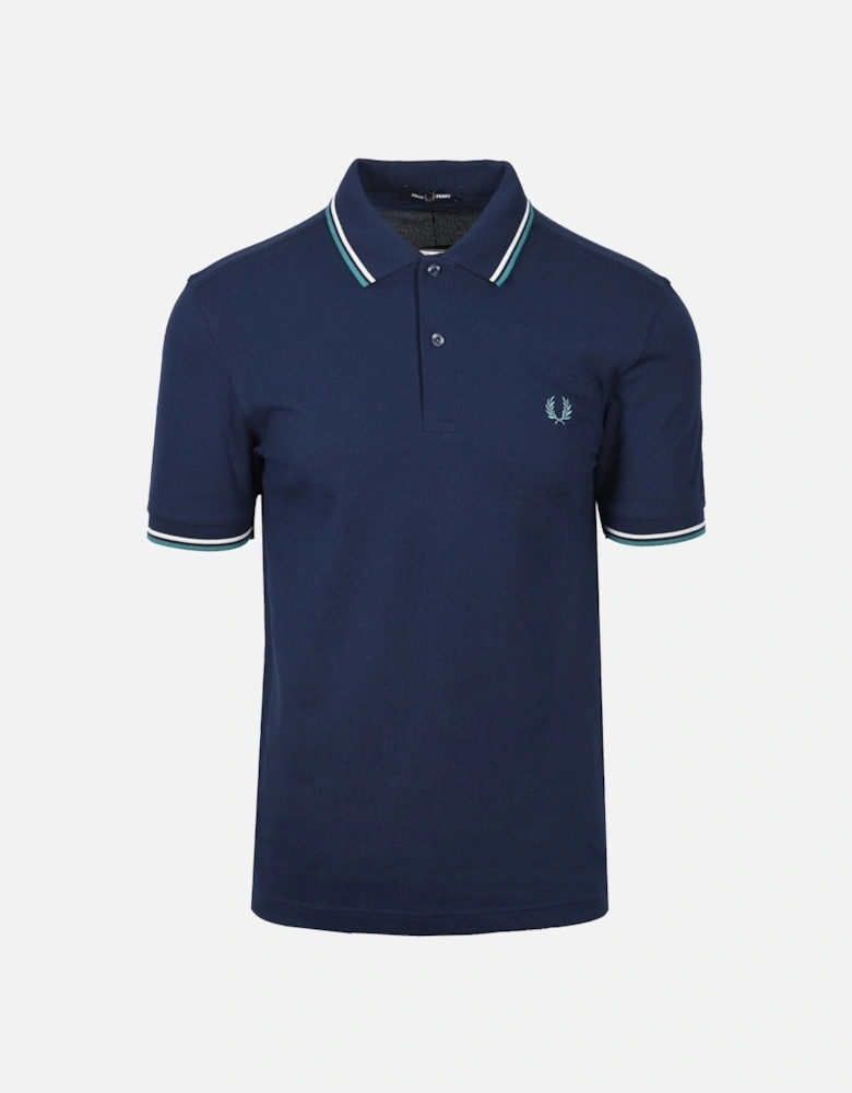 TWIN TIPPED POLO TENNIS BLUE/SNOW WHITE/DEEP MINT