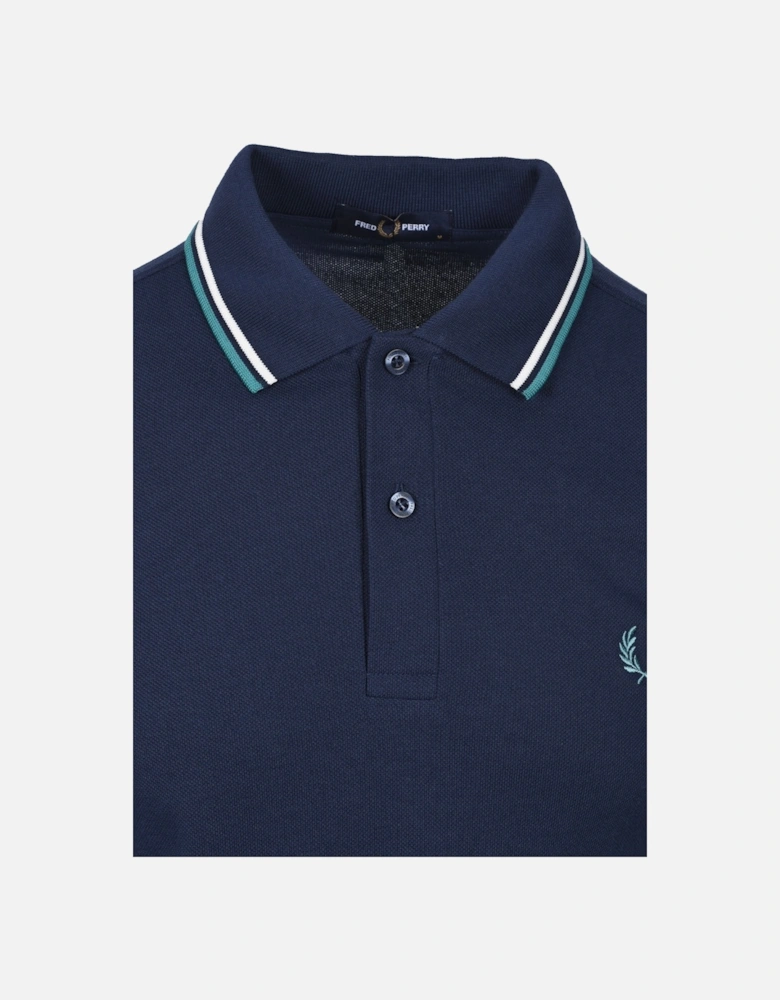 TWIN TIPPED POLO TENNIS BLUE/SNOW WHITE/DEEP MINT