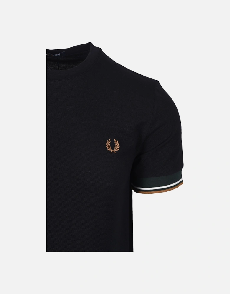 TWIN TIPPED CUFF T-SHIRT BLACK