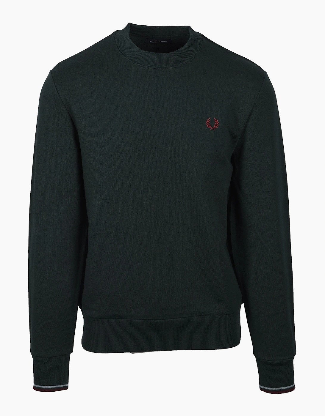 Fred Perry Men's Blue Crew Neck Sweatshirt Grassroot/Stockport /Oxblood - : Size 3XL