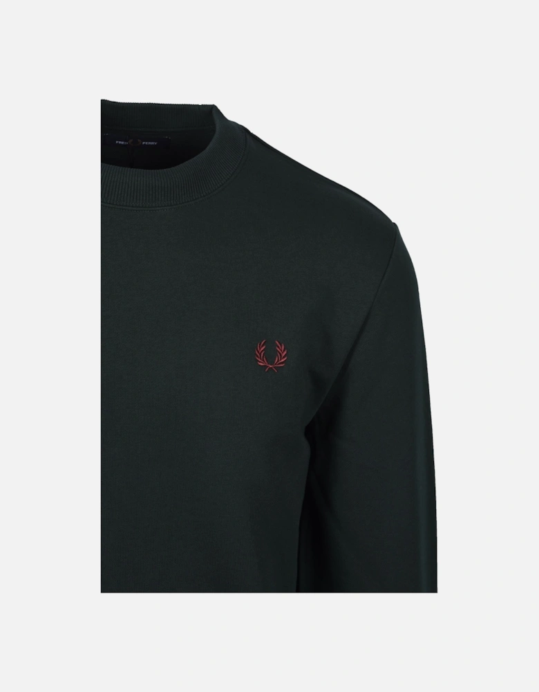 CREW NECK SWEATSHIRT GRASSROOT/STOCKPORT BLUE/OXBLOOD