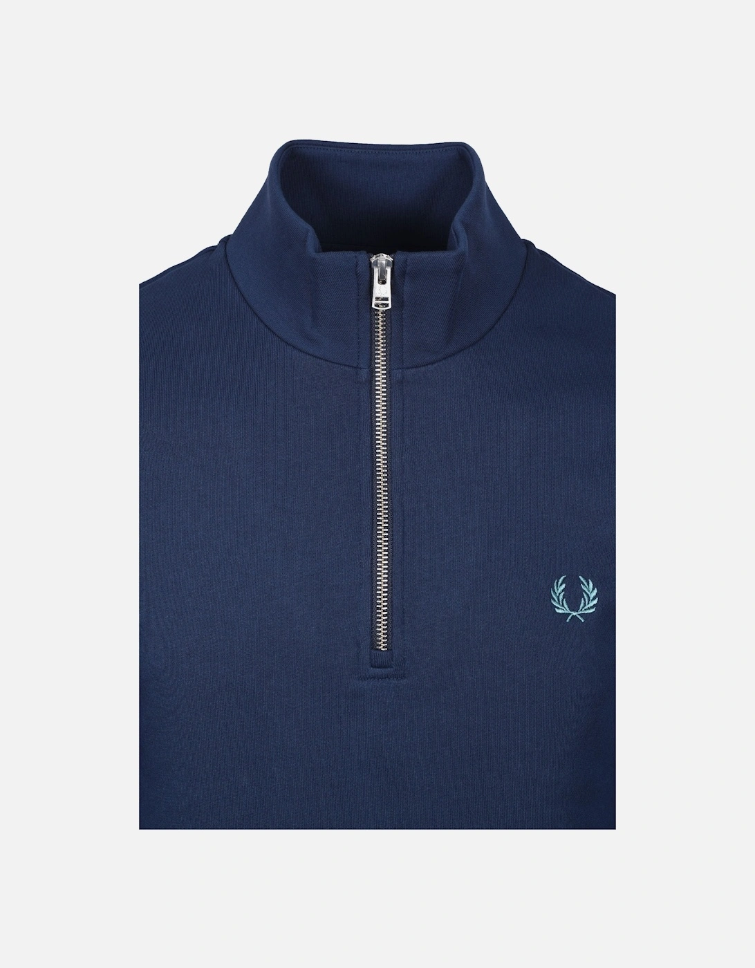 HALF ZIP SWEATSHIRT TENNIS BLUE/SNOW WHITE/DEEP MINT