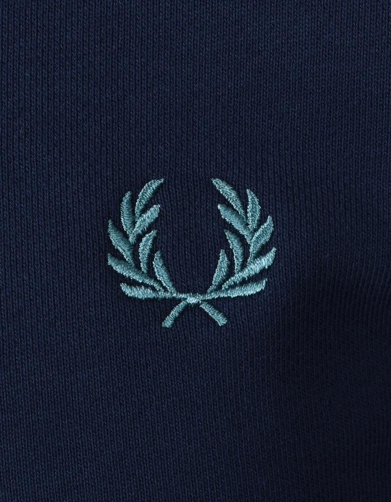 HALF ZIP SWEATSHIRT TENNIS BLUE/SNOW WHITE/DEEP MINT