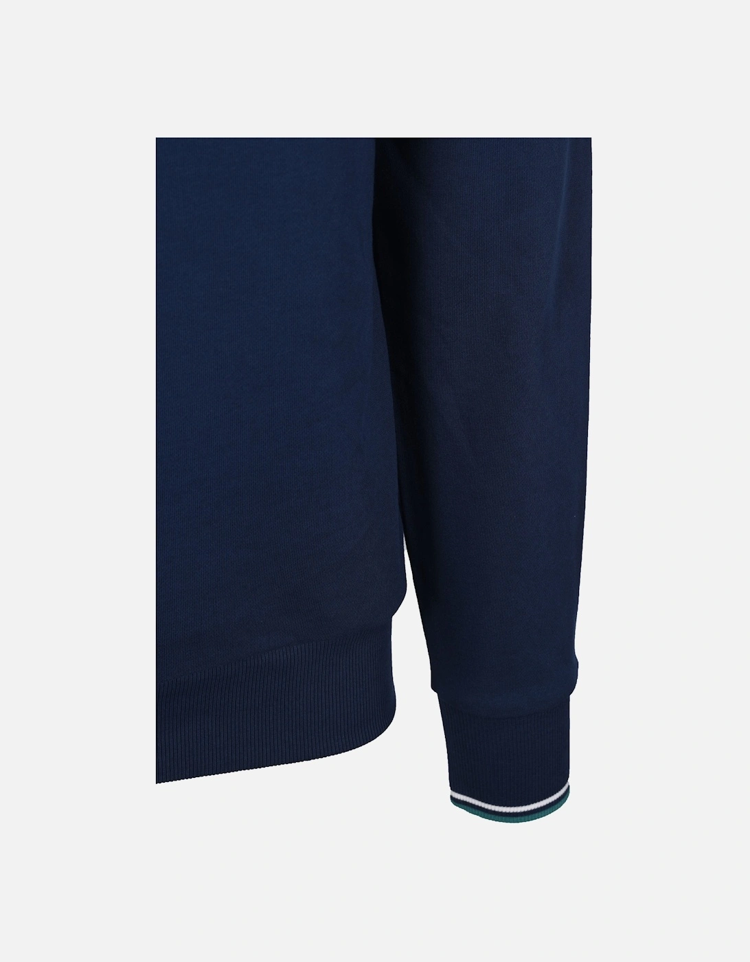 HALF ZIP SWEATSHIRT TENNIS BLUE/SNOW WHITE/DEEP MINT