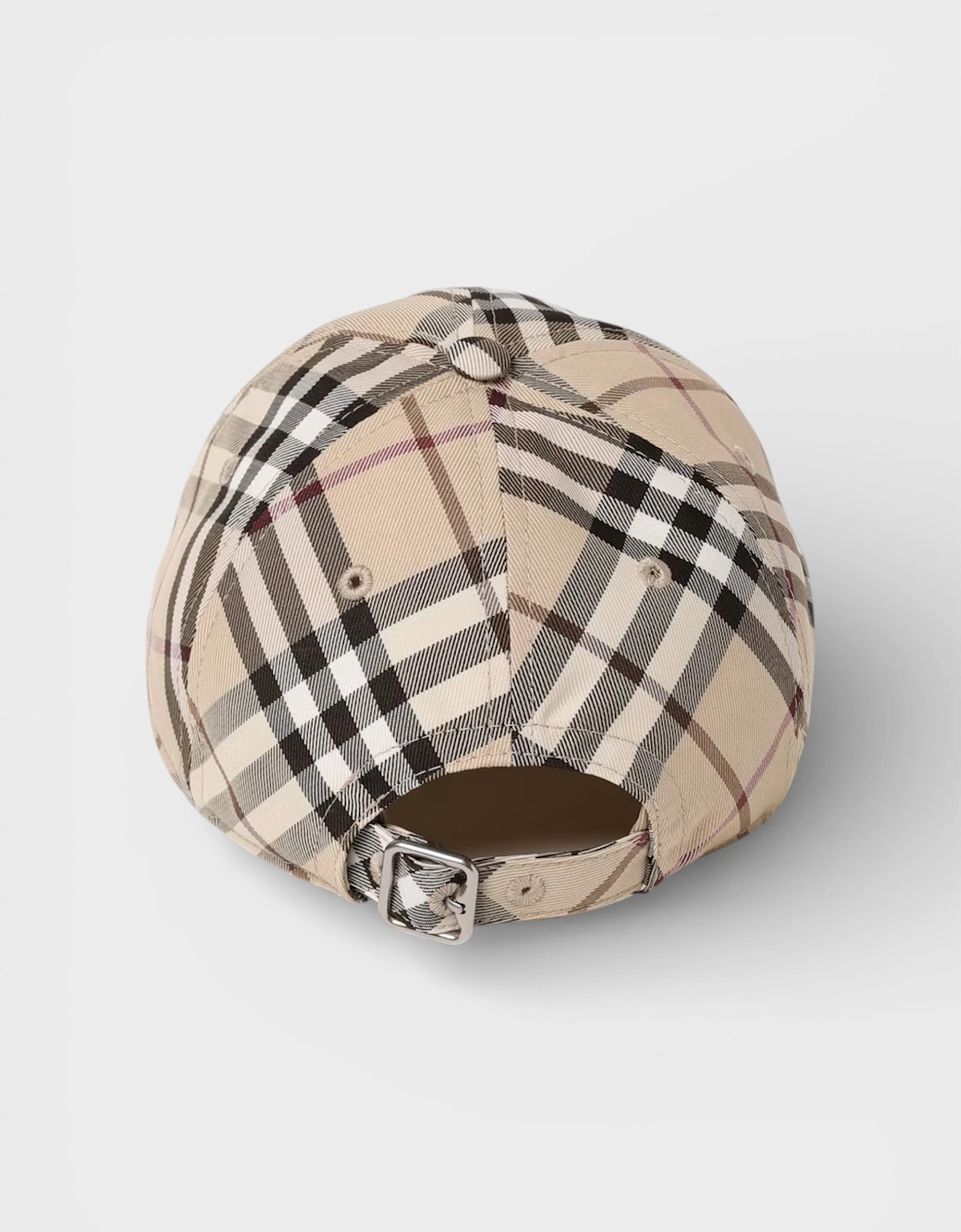 ESS Check Baseball Cap Alabaster Checked Beige